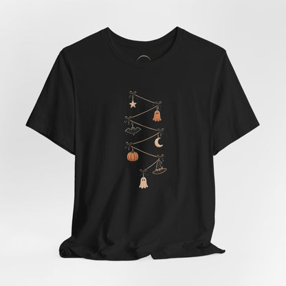 Halloween Garland Tee — Mini Charms Elevated Graphic T-Shirt