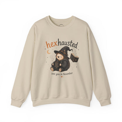 Halloween Sweatshirt — "Hexhausted" See you in November