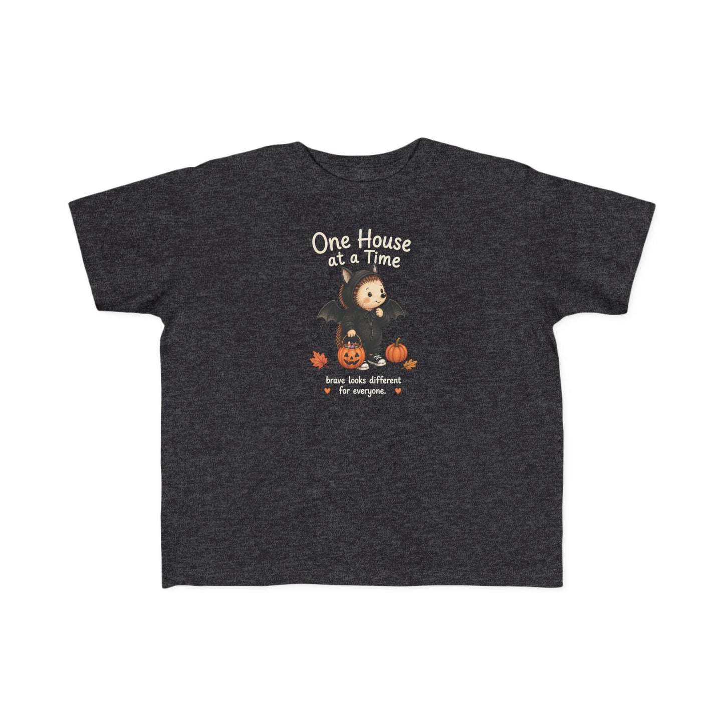 Toddler Tee — "One House at a Time" Cute Bat Halloween Shirt