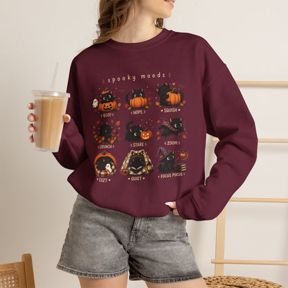 Mini Cats Halloween Sweatshirt — "Spooky Moods"