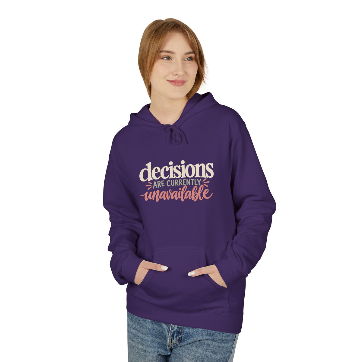 "Decisions Are Currently Unavailable" Graphic Midweight Fleece Hoodie