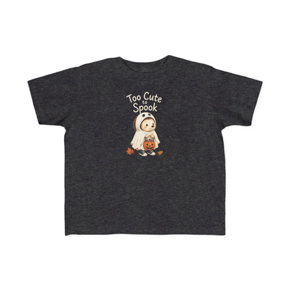 Toddler Tee — "Too Cute to Spook" Halloween Ghost Shirt