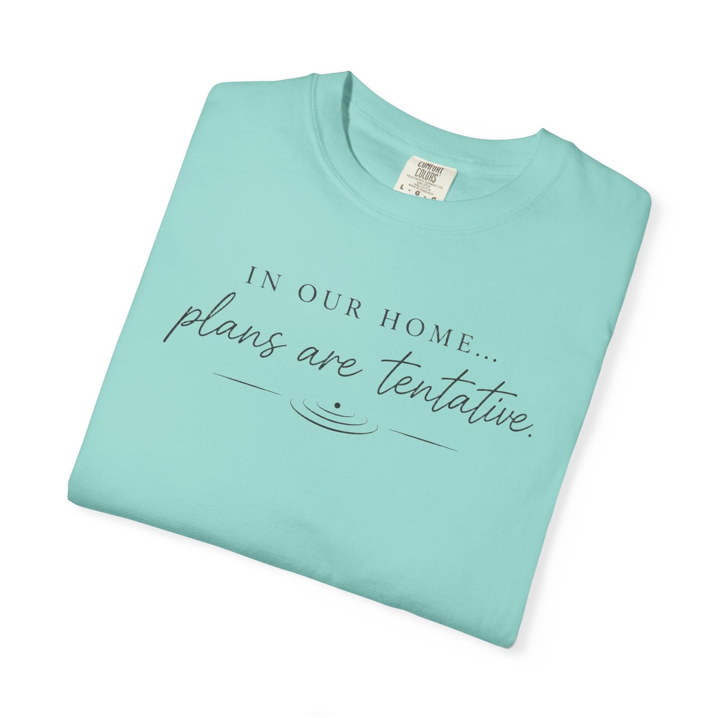 “In Our Home… Plans Are Tentative” Graphic T‑Shirt