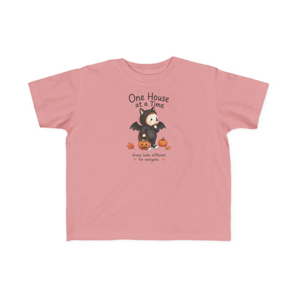 Toddler Tee — "One House at a Time" Cute Bat Halloween Shirt
