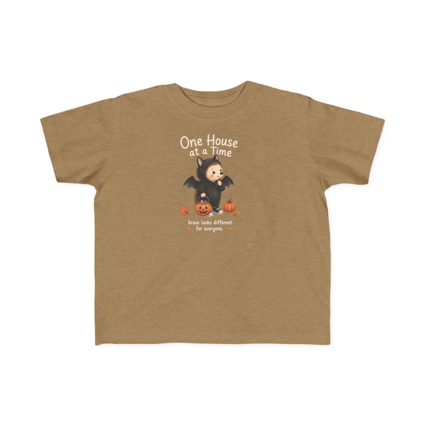 Toddler Tee — "One House at a Time" Cute Bat Halloween Shirt