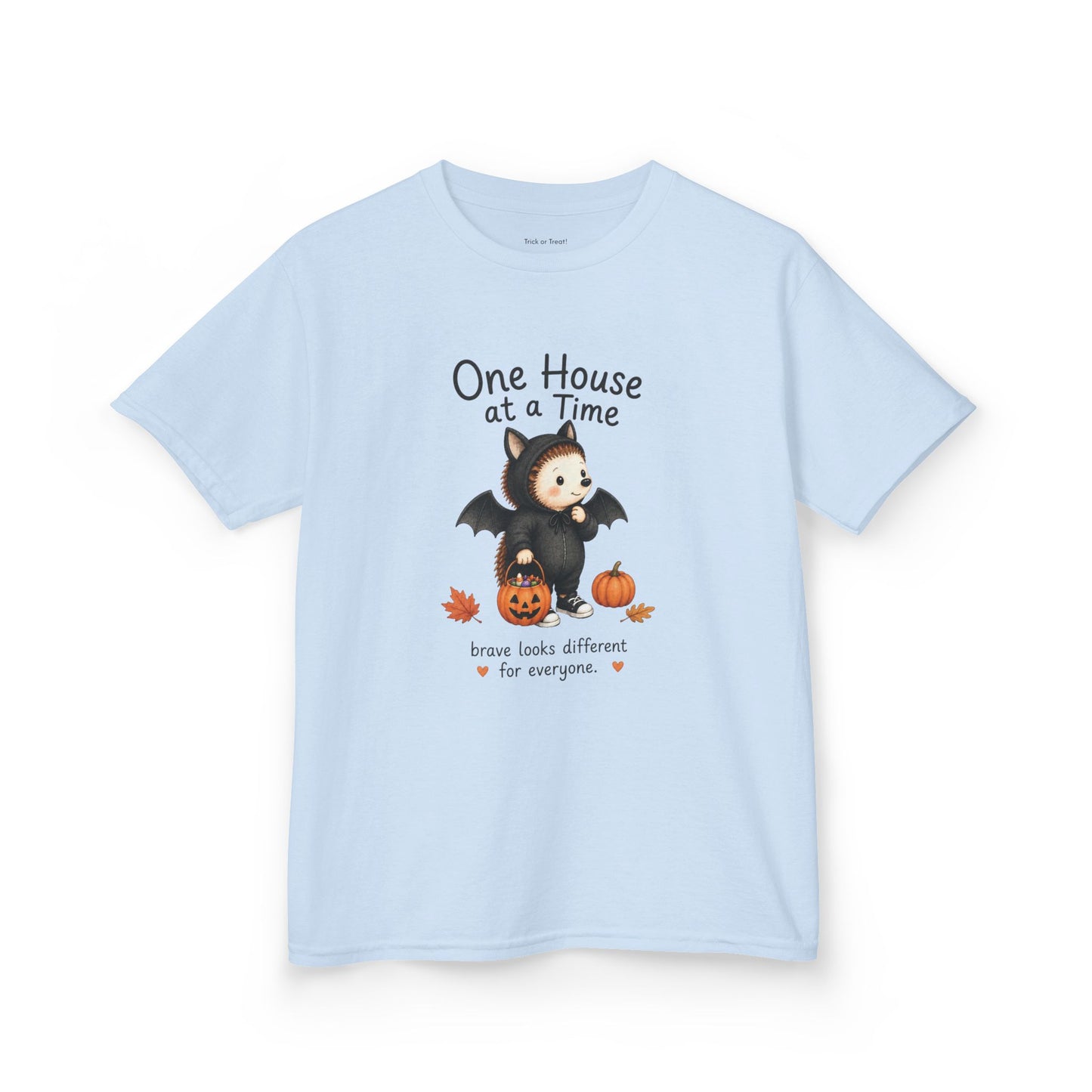 Youth T-Shirt - "One House at a Time"  Bat Halloween Tee