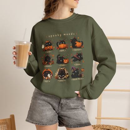 Mini Cats Halloween Sweatshirt — "Spooky Moods"