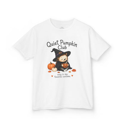 Quiet Pumpkin Club Kids Tee — Cute Witch Halloween Shirt