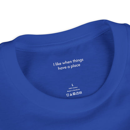 Youth Tee — "Putting Things in Order Helps Me Feel Calm" Cute Hedgehog Kids Shirt