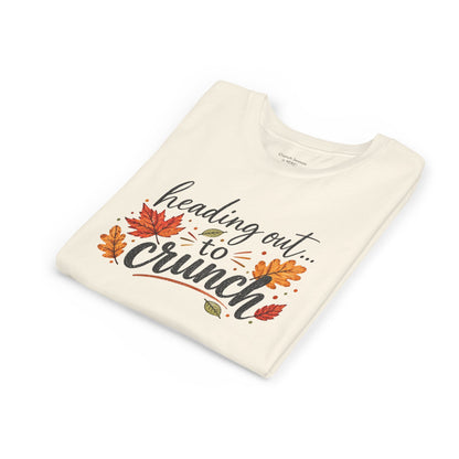 Youth Tee - 'Heading Out to Crunch' Fall Leaves Autumn Kids Shirt