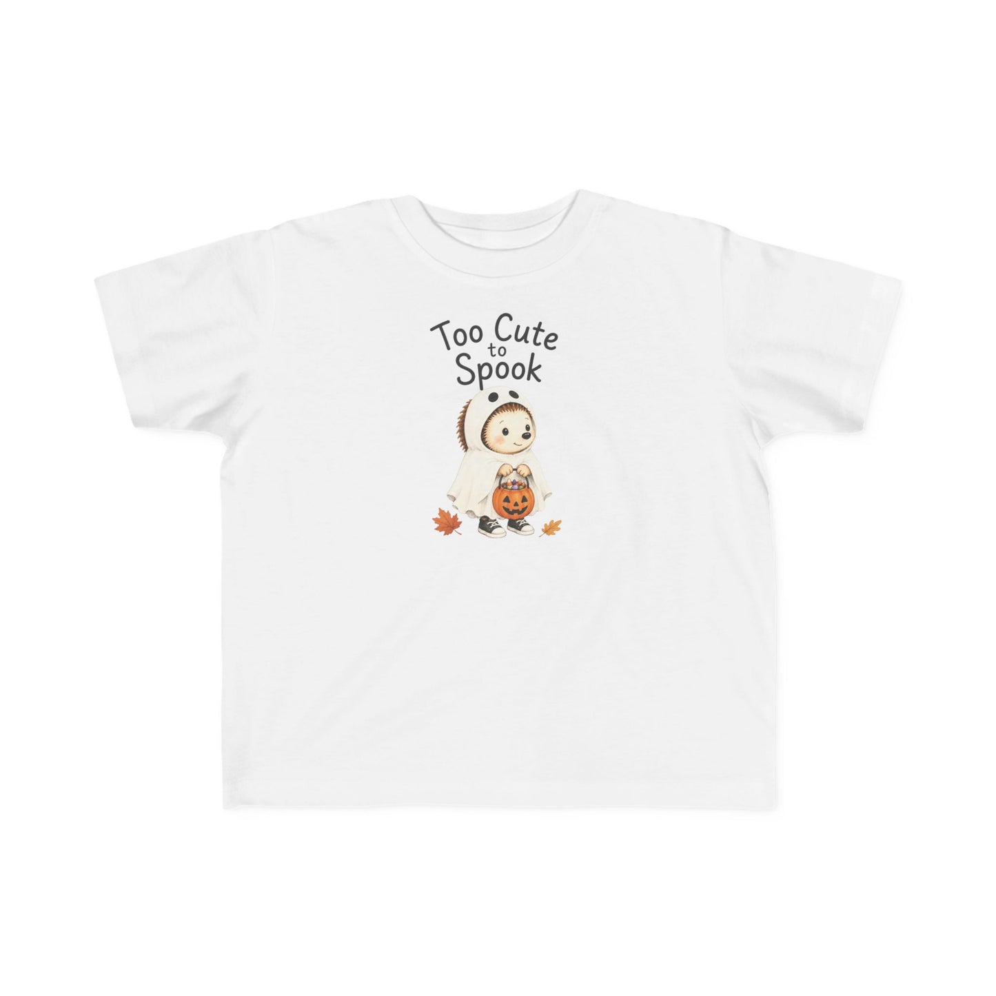 Toddler Tee — "Too Cute to Spook" Halloween Ghost Shirt