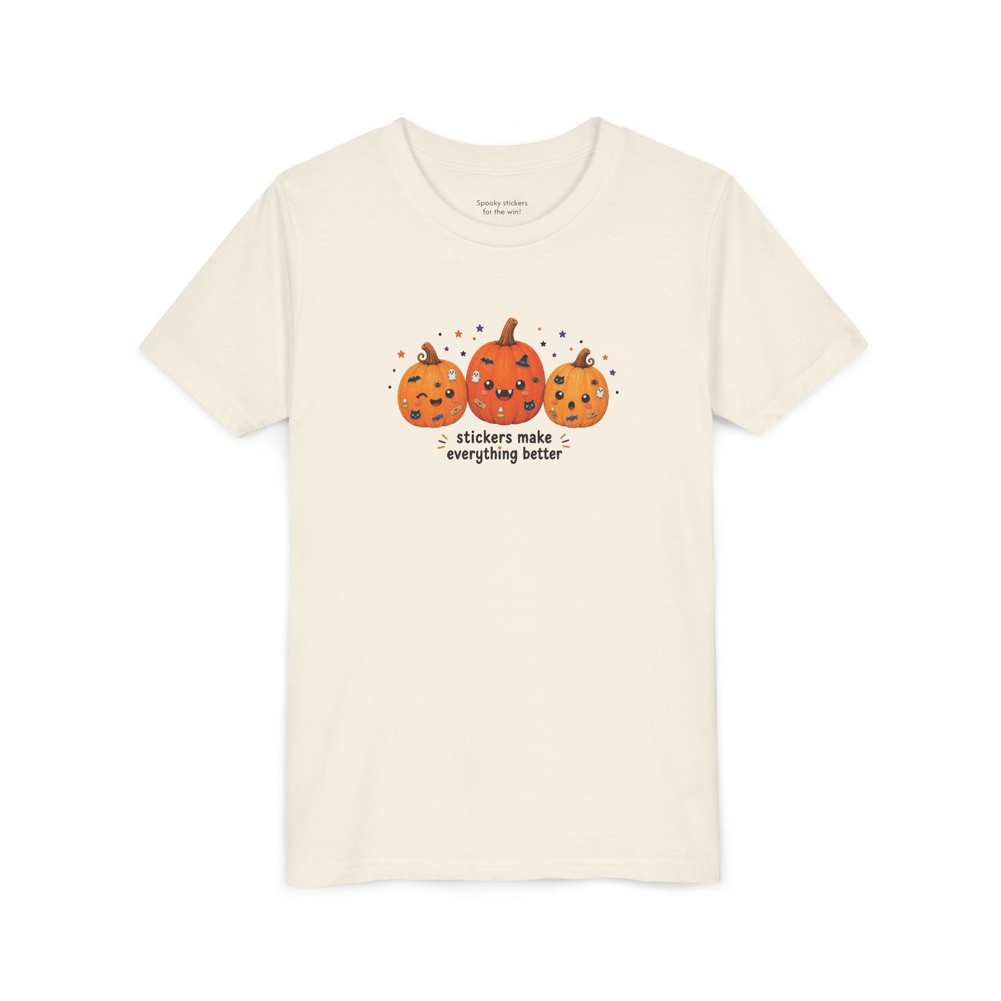 Youth Halloween Pumpkin Trio Tee - Stickers Make Everything Better