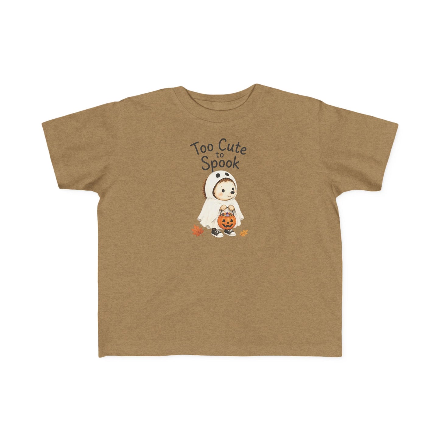 Toddler Tee — "Too Cute to Spook" Halloween Ghost Shirt