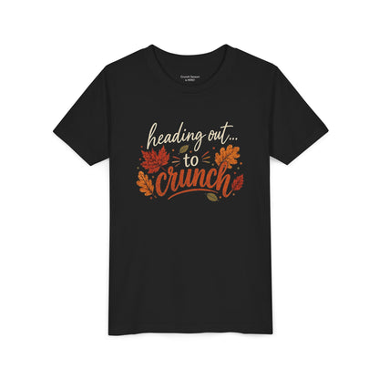 Youth Tee - 'Heading Out to Crunch' Fall Leaves Autumn Kids Shirt