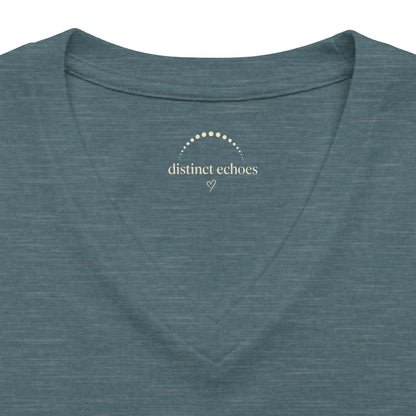 "Fall Is For Everyone"  Faux - Embroidery - Women's V-Neck Tee