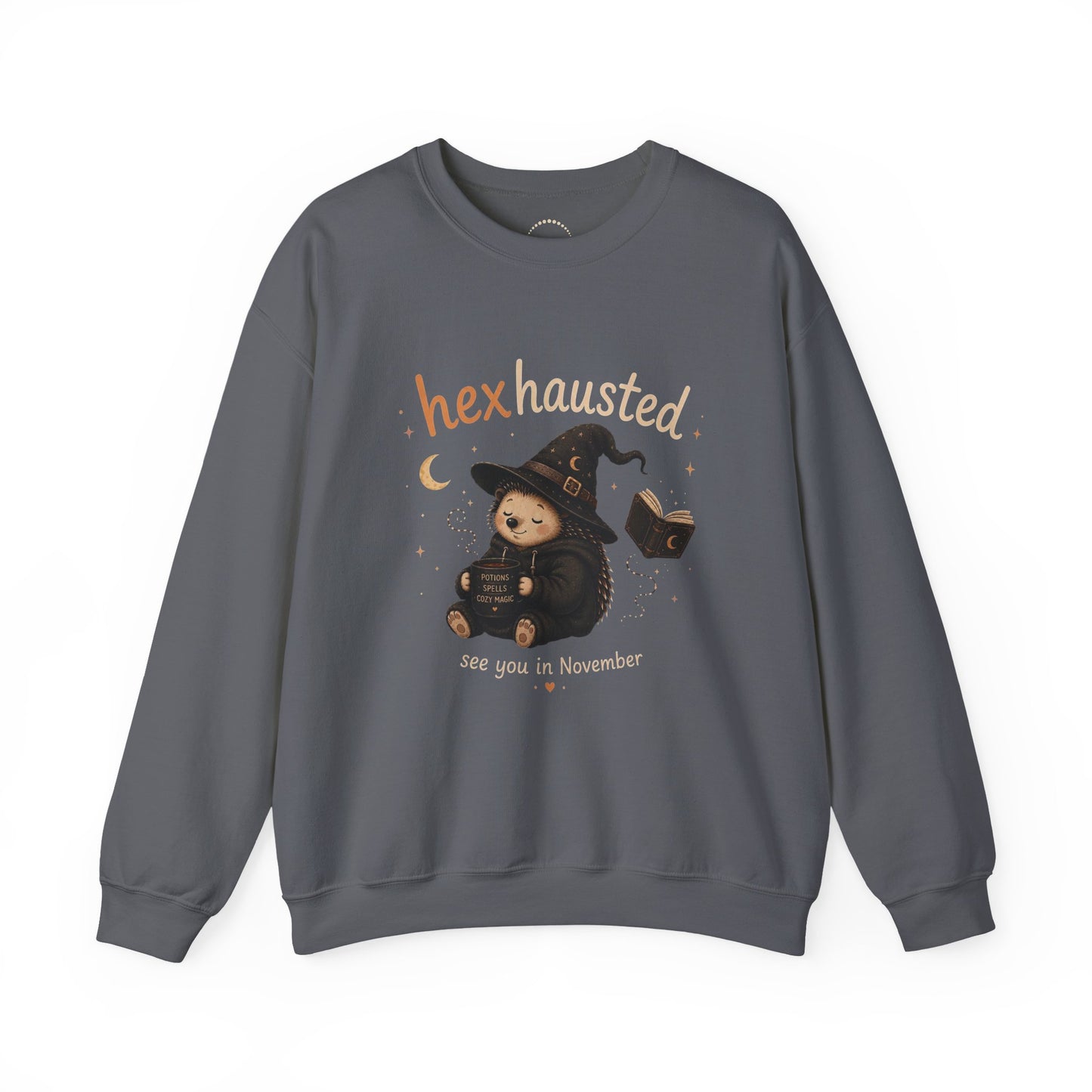 Halloween Sweatshirt — "Hexhausted" See you in November