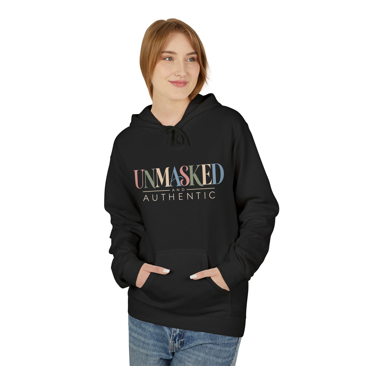 UNMASKED Hoodie — Midweight Unisex Fleece Pullover