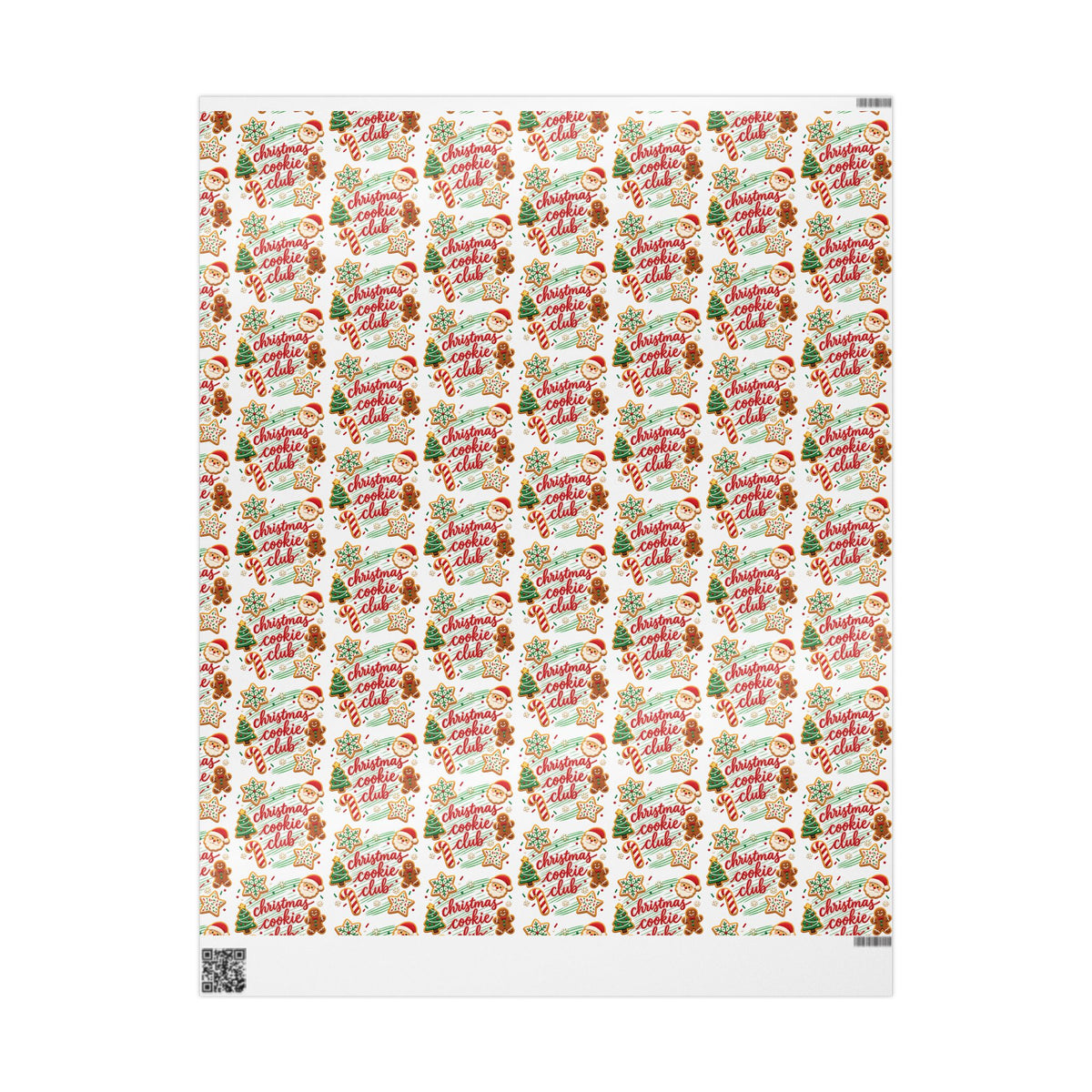 Christmas Cookie Club Holiday Wrapping Paper 30" x 36"