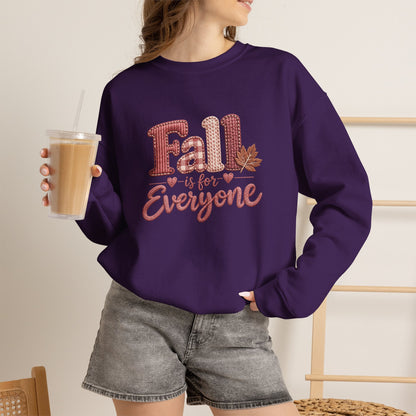 "Fall Is For Everyone " Faux-Embroidery Sensory Friendly Sweatshirt