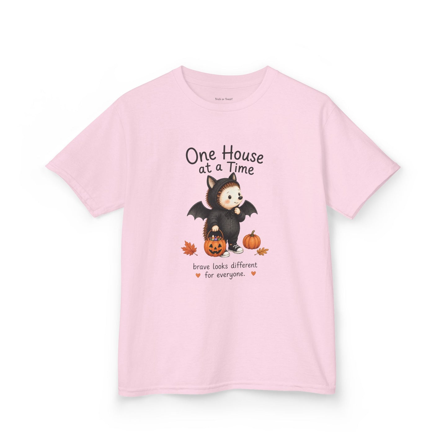 Youth T-Shirt - "One House at a Time"  Bat Halloween Tee