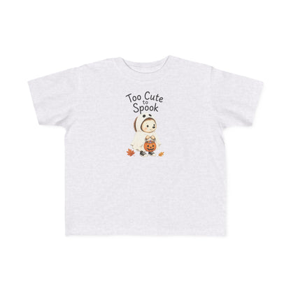 Toddler Tee — "Too Cute to Spook" Halloween Ghost Shirt