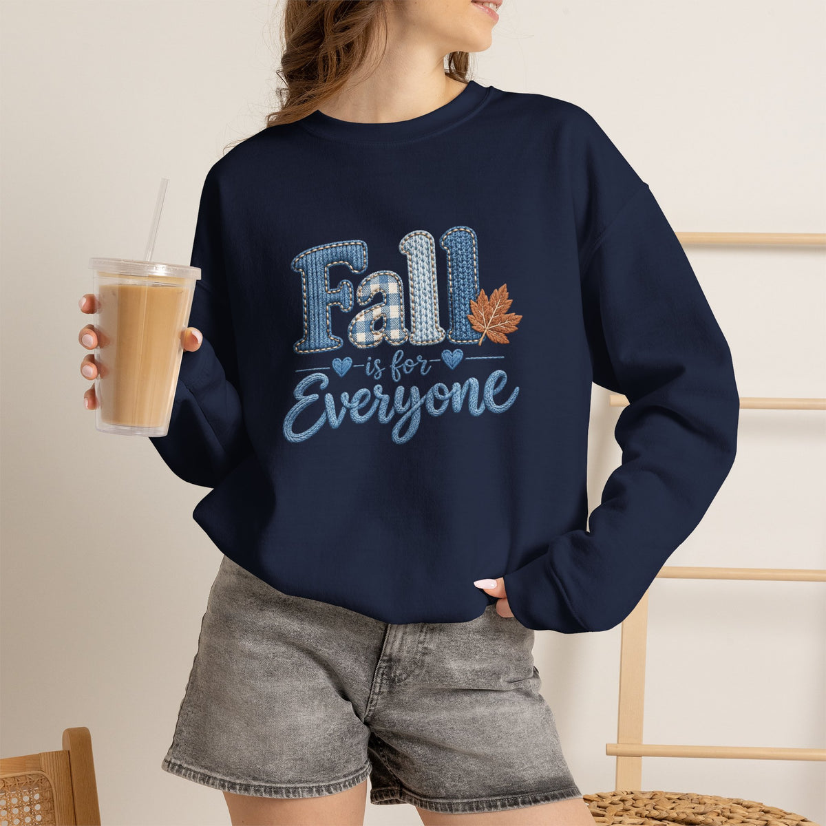 "Fall Is For Everyone " Faux-Embroidery Sensory Friendly Sweatshirt