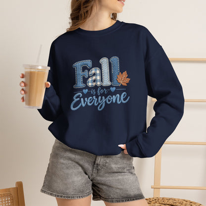 "Fall Is For Everyone " Faux-Embroidery Sensory Friendly Sweatshirt