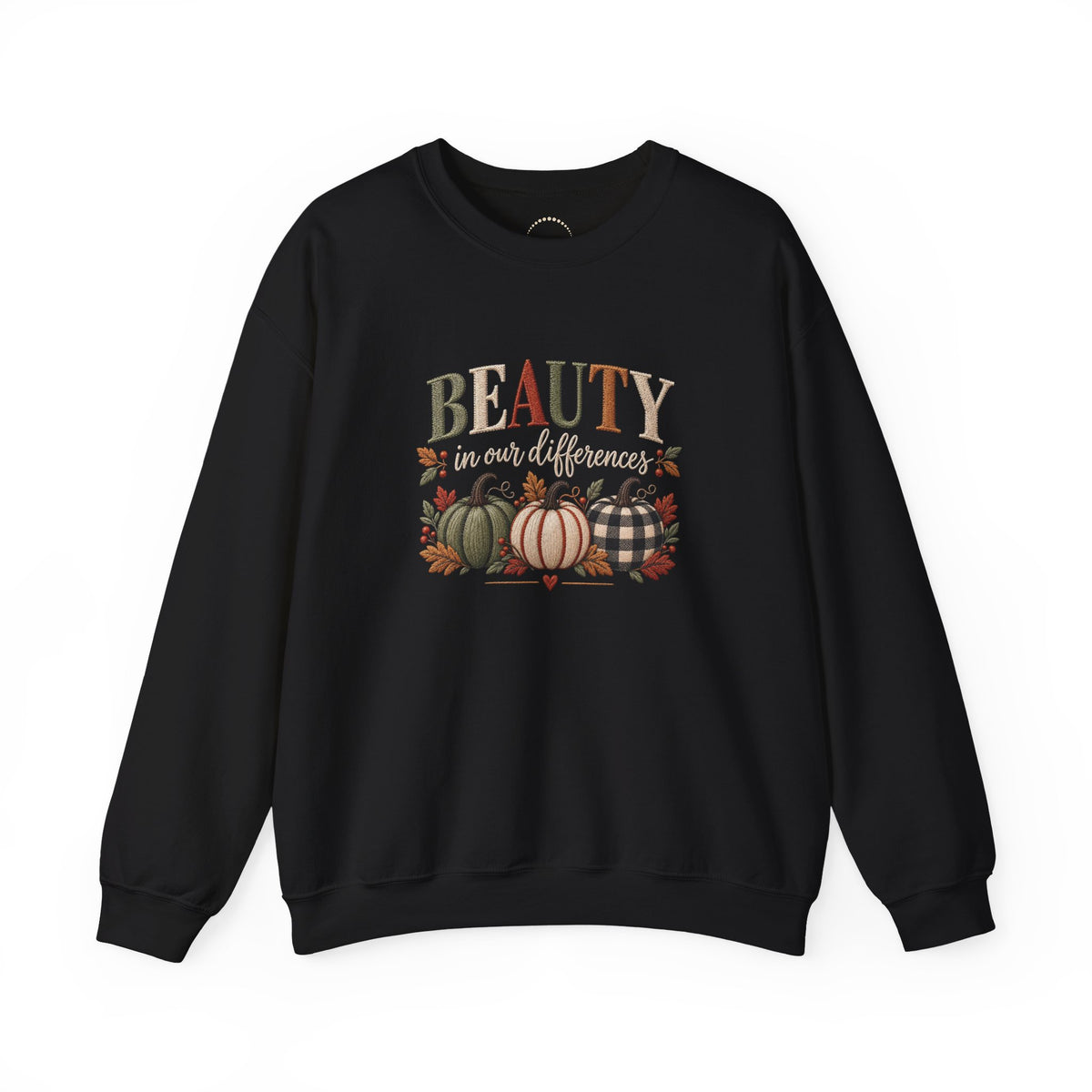 "Beauty in Our Differences" - Cozy Faux-Embroidery Autumn Sweatshirt