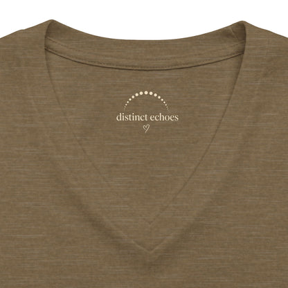 ASL Alphabet V-Neck Tee — Women's Sign Language Graphic T-Shirt  "Fall is for Everyone"