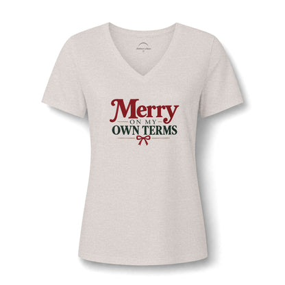 Merry On My Own Terms - Women's V-Neck T-Shirt, S - 2XL