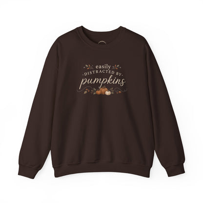 "Easily Distracted By Pumpkins" — Cozy Fall Pumpkin Sweatshirt