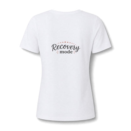 "Recovery Mode" V‑Neck Tee — Women's Rest & Recovery Shirt -Front & Back Design