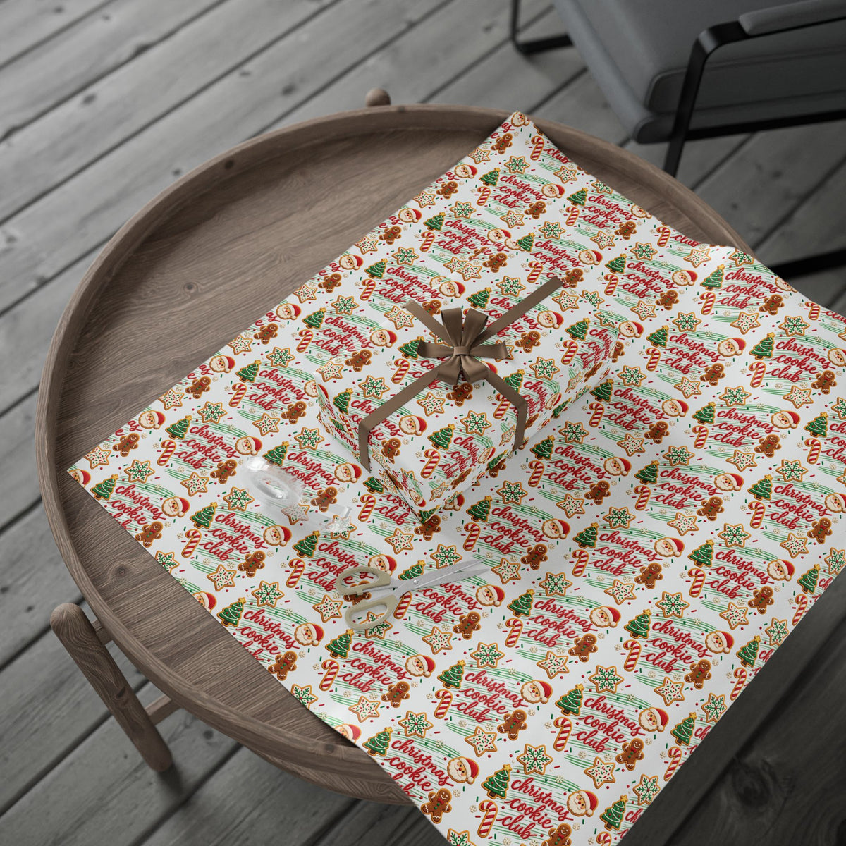 Christmas Cookie Club Holiday Wrapping Paper 30" x 36"