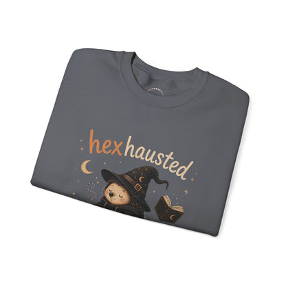 Halloween Sweatshirt — "Hexhausted" See you in November