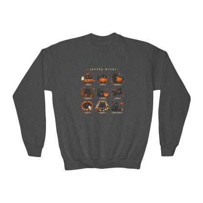 Youth Crewneck Sweatshirt — Spooky Moods Halloween Cats