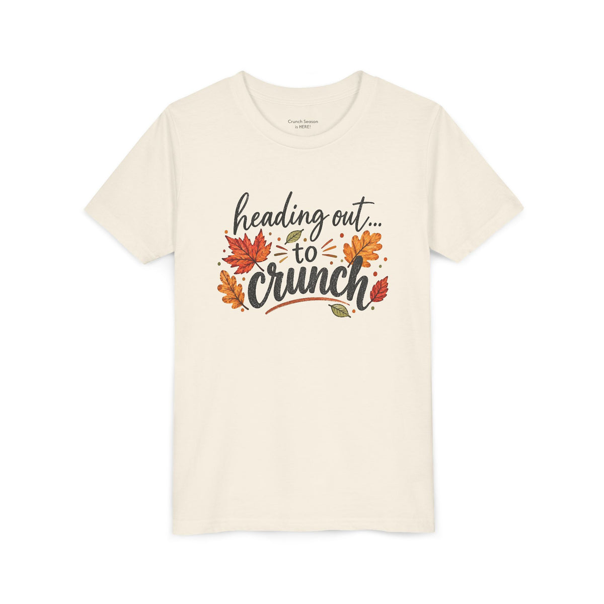 Youth Tee - 'Heading Out to Crunch' Fall Leaves Autumn Kids Shirt
