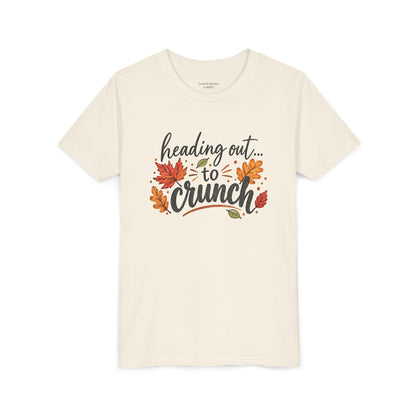 Youth Tee - 'Heading Out to Crunch' Fall Leaves Autumn Kids Shirt