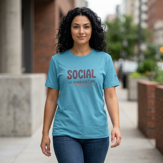 Social in Moderation T-Shirt — Introvert Friendly Graphic Tee