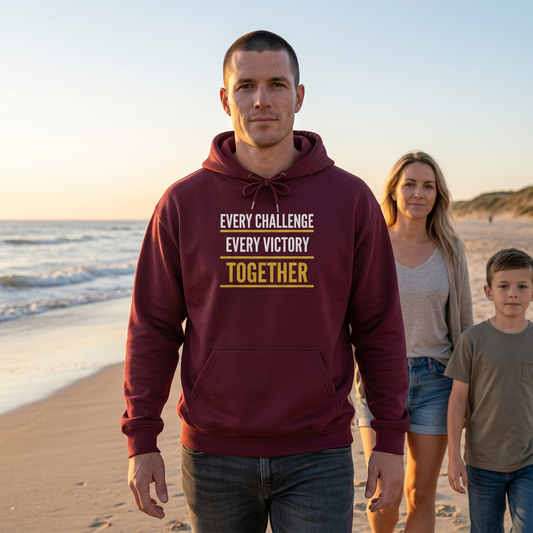 Together Hoodie — “Every Challenge Every Victory Together” Motivational Pullover