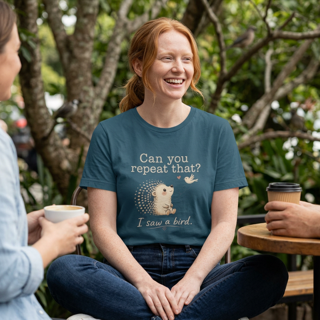 Can You Repeat That? I Saw a Bird Tee — Cute Hedgehog Graphic T-Shirt