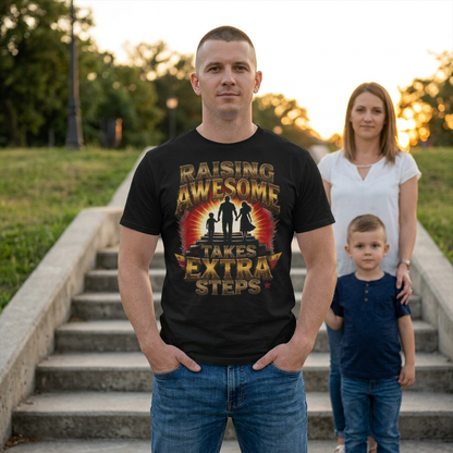 Raising Awesome (Takes Extra Steps) Family Pride Tee