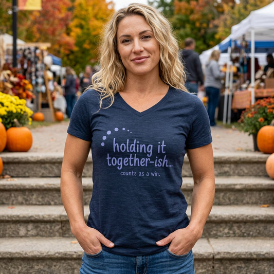Holding it Together...ish Counts -Women's V-Neck Tee