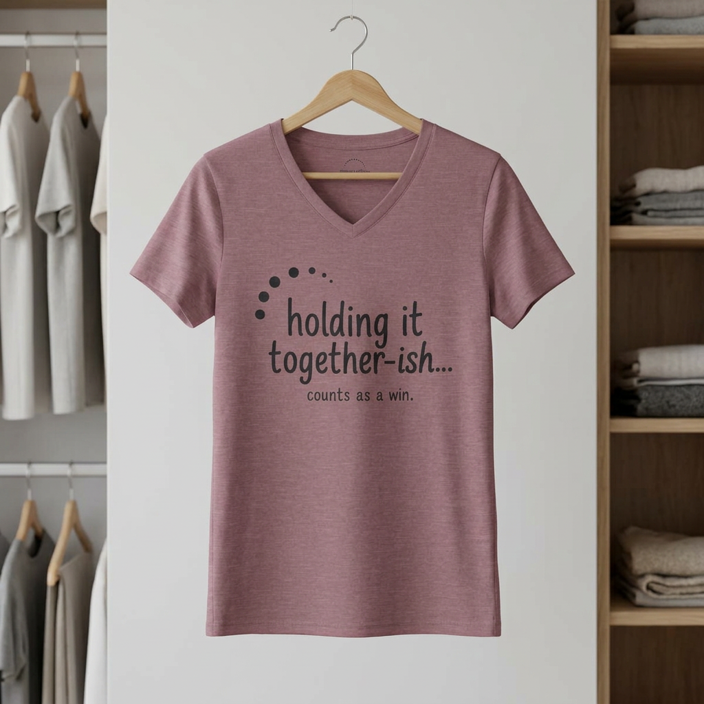 Holding it Together...ish Counts -Women's V-Neck Tee