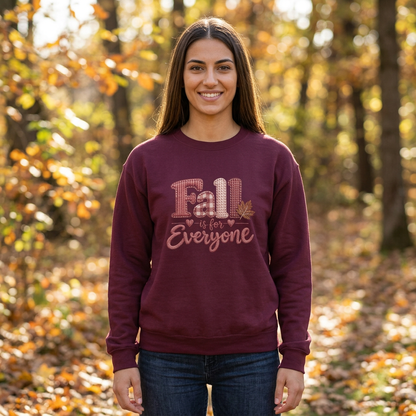 "Fall Is For Everyone " Faux-Embroidery Sensory Friendly Sweatshirt
