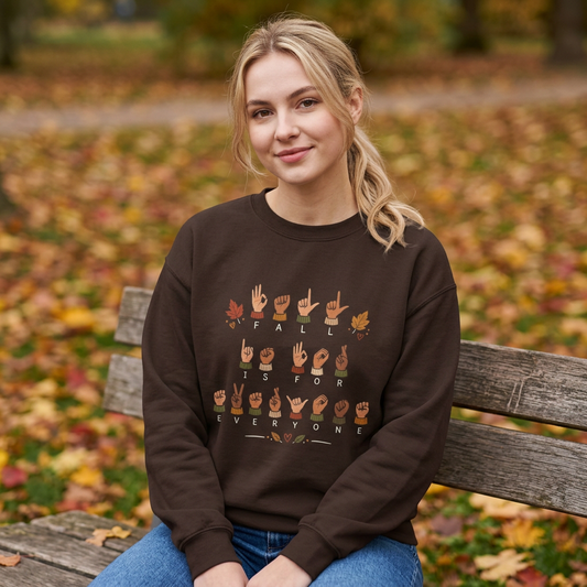 Fall Is For Everyone — ASL Alphabet Cozy Unisex Sweatshirt