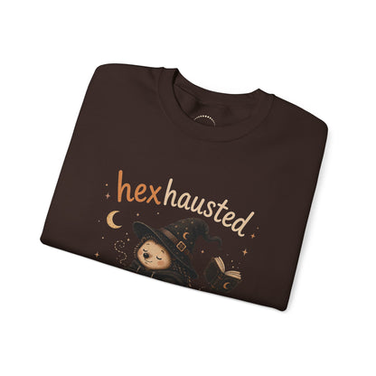 Halloween Sweatshirt — "Hexhausted" See you in November