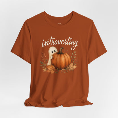 Introverting Ghost Pumpkin Tee — Cute Halloween T-Shirt