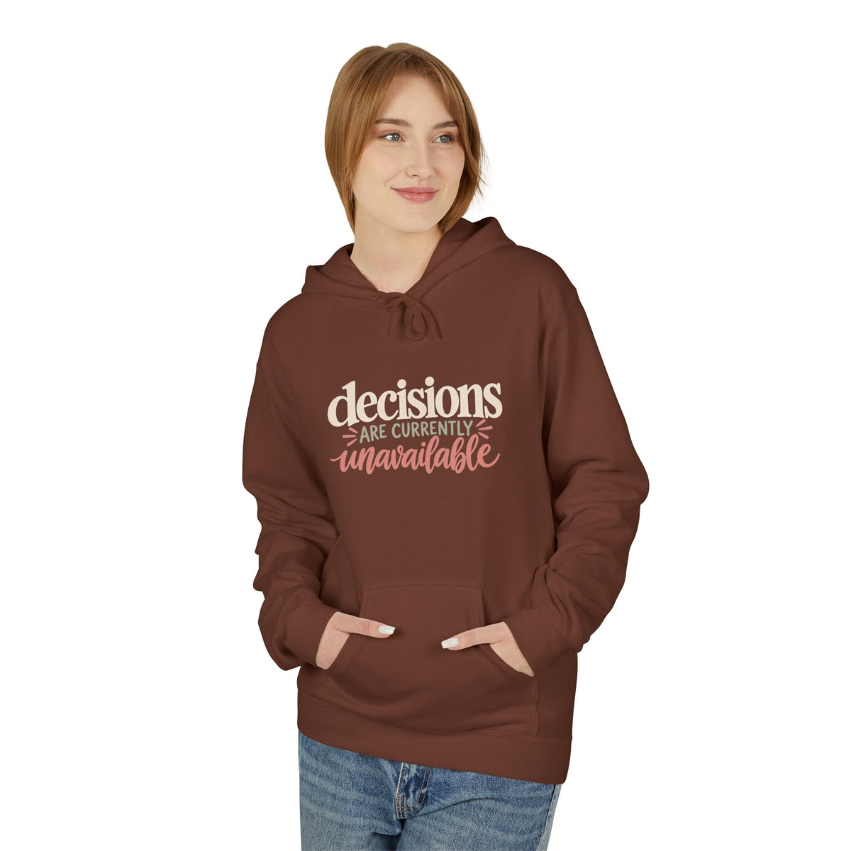 "Decisions Are Currently Unavailable" Graphic Midweight Fleece Hoodie