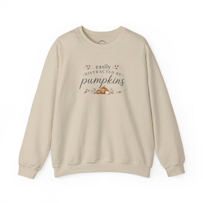 "Easily Distracted By Pumpkins" — Cozy Fall Pumpkin Sweatshirt
