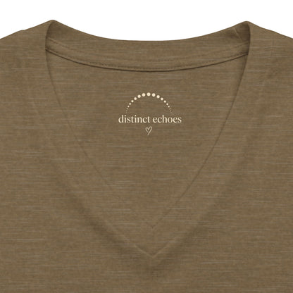 "Fall Is For Everyone"  Faux - Embroidery - Women's V-Neck Tee